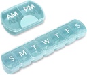 2 Pack (Weekly & Daily), 2 razy dziennie (AM / PM) + 7- Day Pill Organizer, Planer witaminy, Duży zestaw pilek, Podróże pill Case for Medication / Witaminy / Oleje rybne / Suplementy, Niebieski