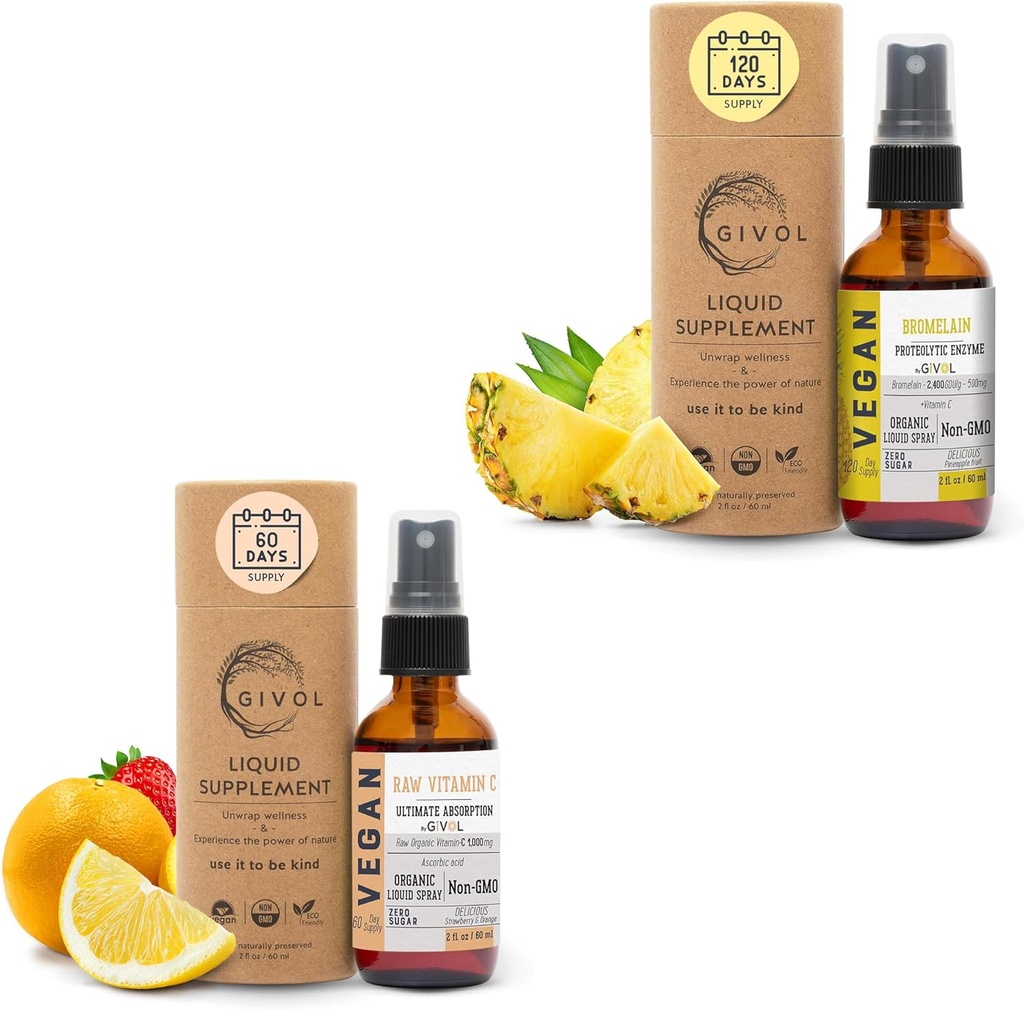 Raw Bromelain Mist- Liquid Ananas Extract - Zwiększona moc 500mg i witamina C Extra Siła opryskiwacza Mist: Codzienne absorpcja Płynne Esential Protein Support, Optymalizuje korzyści Wellness