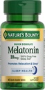 Nature 's Bounty Melatonin, 100% beznarkotykowa pomoc na sen, Suplement diety, Promotes Relaxation and Sleep Health, 10mg, 45 Szybko rozpuszczalne tabletki