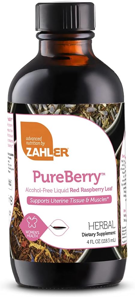 Zahler PureBerry, Liquid Red Raspberry Leaf Suplement, który wzmacnia uteryny tkanki i mięśni, Wszystkie naturalne ciecz Formuła, która promuje Uterine zdrowia, Certyfikowany Kosher, 4oz