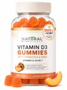 Witamina wolna od cukru D3 K2 Gummie - Witamina D3 Gummie 5000 j. m. + K2 MK7 80 µg, K2 D3 Suplement witaminy Dorośli, Witamina D K2 dla kości, Immune, Serce, Nastrój, Gluten- Free, Non-GMO, Naturalny aromat brzoskwiniowy