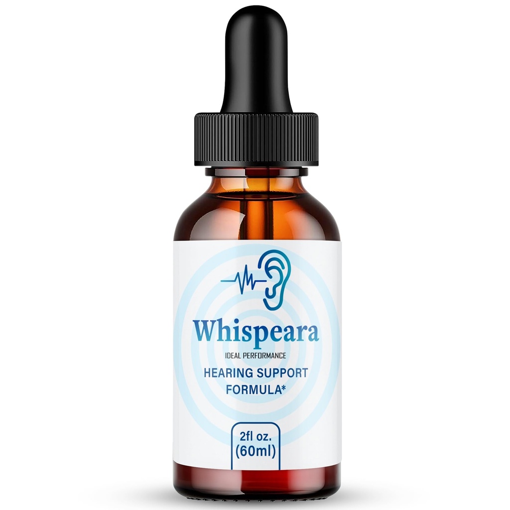 Whispeara Tinnitus Relief do pierścieniowych kropli usznych, Pierścień przezroczysty krople do szum w uszach, Maksymalna moc, Advanced Formuła suplement słuchu, Uszy dzwonienie szum w uszach, Opinie Whispeara (1 Pack)