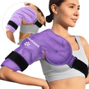 KingPavonini Ice Pack Rotator Cuff Cold Therapy, wielokrotnego użytku żel Ice Pack do zranienia łopatki, ulga bólowa, opuchlizna, Shoulders Chirurgia, Tendonitis, zapalenie piersi, Purpurowy, Średnio Rozmiar