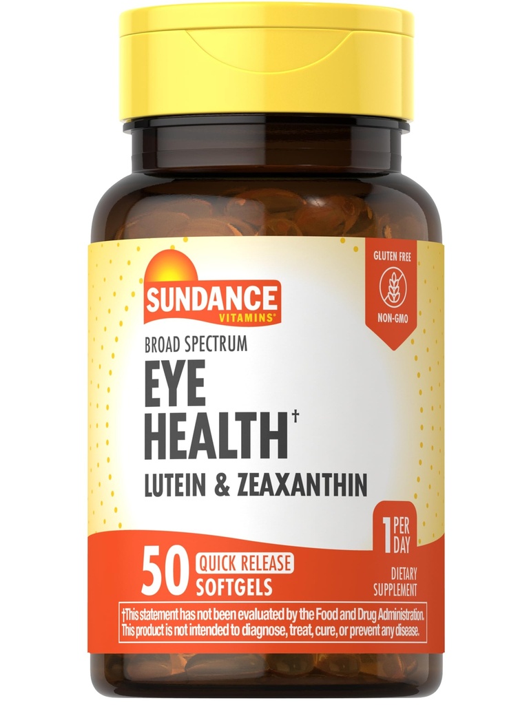 Sundance Lutein i Zeaxanthin Supplement Agregat 124; 50 Softgels Agregat 124; for Eye Health Agregates 124; Non- GMO and gluten free Formula