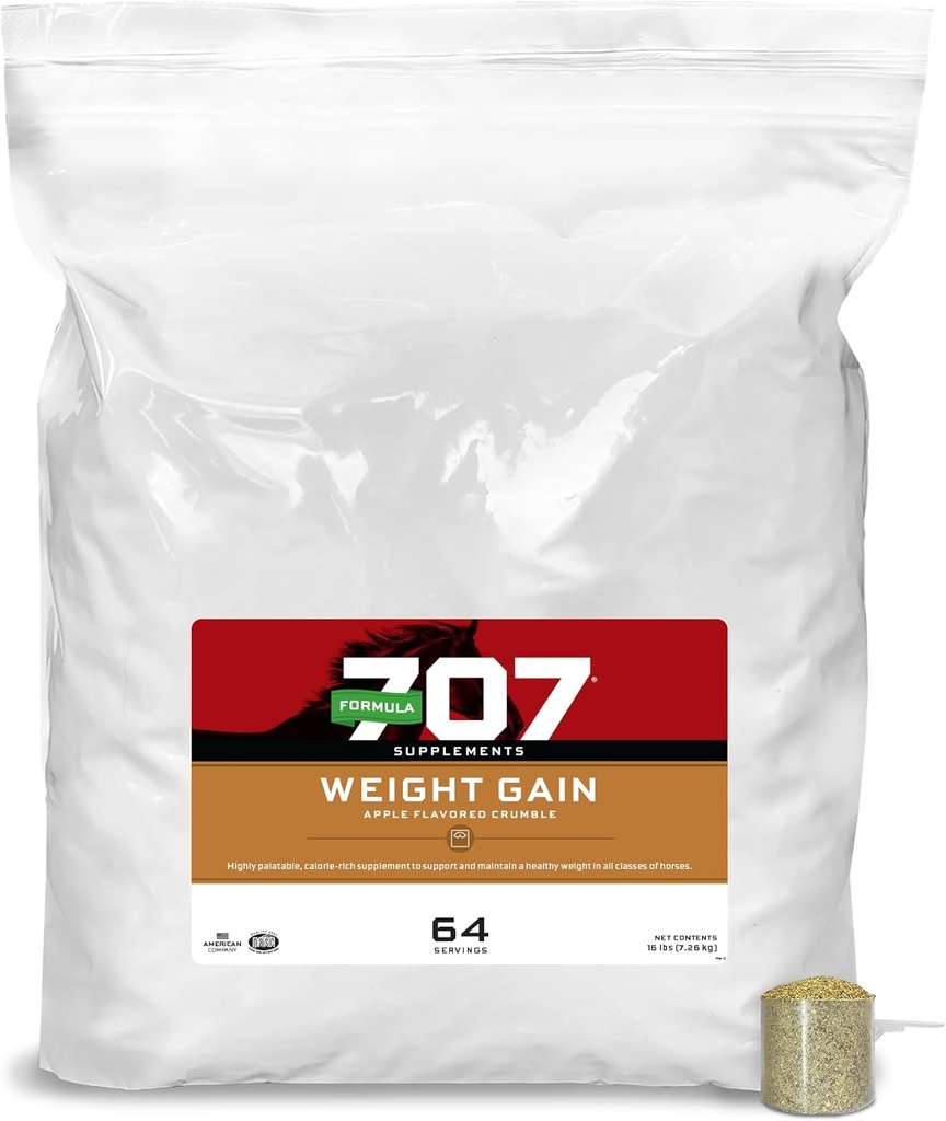 Formuła 707 Weight Grain Powder Equine Supplement, 16lb Refill Bag - Smaczny, Calorie- bogate wsparcie żywieniowe dla Hard- to- Keep i seniorów koni