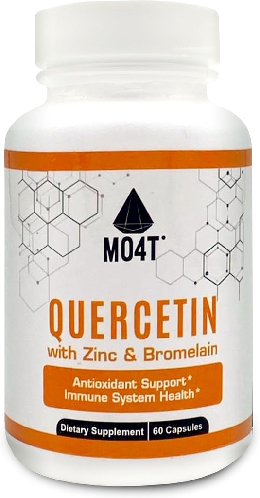 Quercetin & Bromelain z cynkiem - Przeciwutleniacz Wsparcie immunologiczne Zdrowie systemu - Suplement diety - 60 kapsułki 1050 mg Wzory Potent