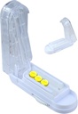 Regulowany Pill Cutter Splitter dla małych i małych pigułek, Większe Pigułki, Pigułka Splitter z Cinter Urządzenie dokładnie tnie wiele pigułek, Tablet Cutter z ukrytym ostrym ostrzem