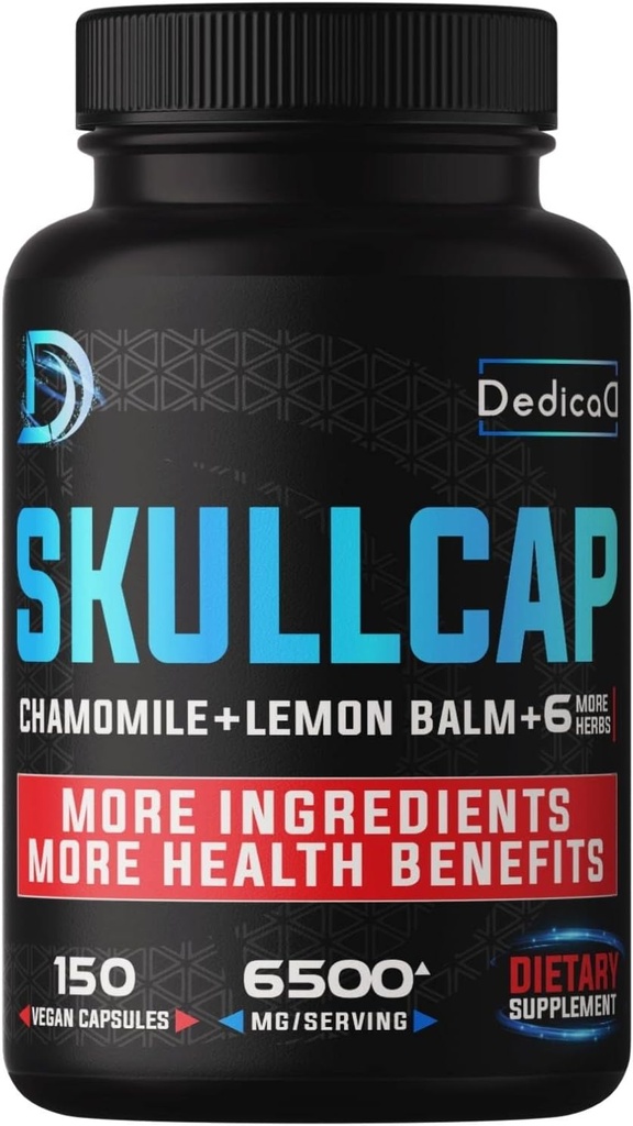 9in1 Supplement Herb Skullcap 5 miesięcy dla zdrowia snu, nastrojów i immunologicznych - 6500mg koncentrat z rumianku, balsam cytrynowy, kwiat namiętności, Ashwagandha & more, Non-GMO, Gluten- Free, 150 Kapsułki wegetariańskie