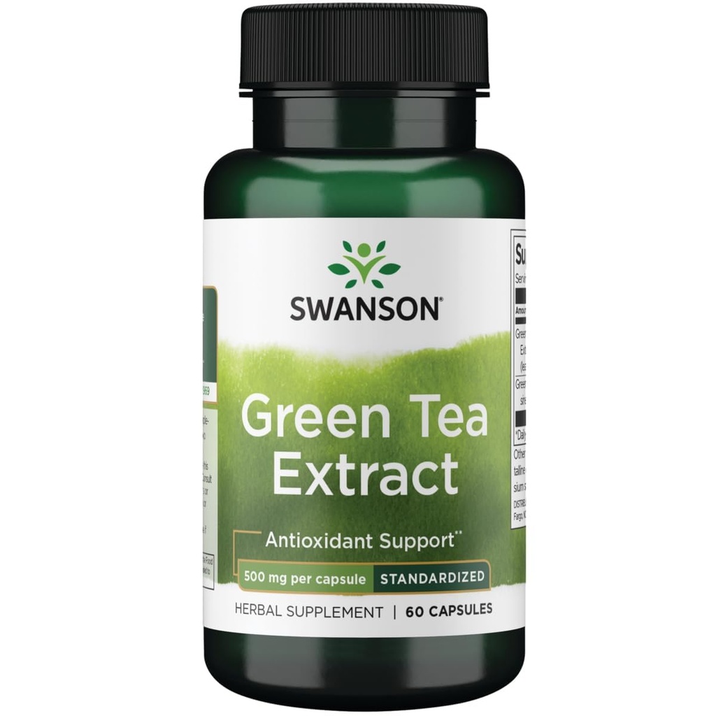 Swanson Green Tea Extract 500 Miligramów 60 Kapsułki