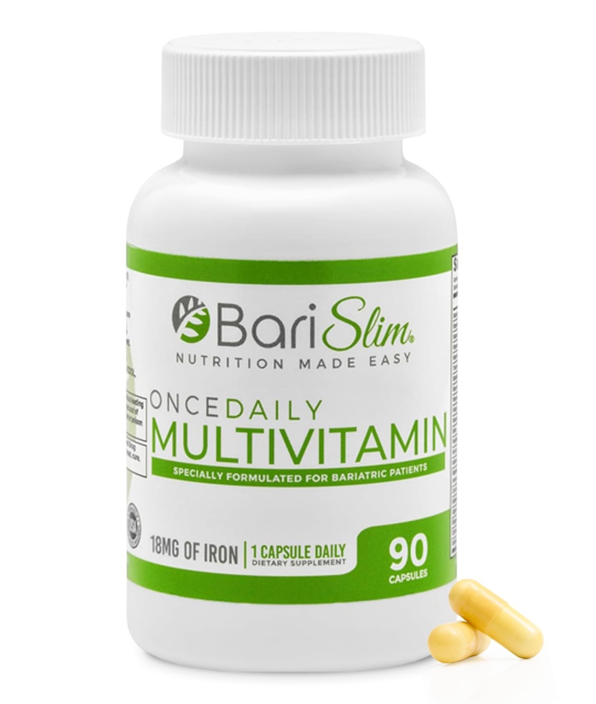BariSlim Once Daily Bariatric Multivitamin Capsule - 18mg żelaza - Witamina bariatryczna & Suplement do chirurgii pooperacyjnej Włączając w to obejście gastryczne & gastric Sleeve 124; 90 Day Supply