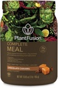 PlantFusion Kompletny shake zastępujący posiłek - Proszek białkowy na bazie roślin z Superfoods, Zielonych i Probiotyki - Wegan, Gluten Free, Soi Free, Non-Dairy, No Sugar, Non-GMO - Karmel czekoladowy 1 lb