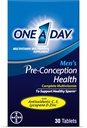 One A Day Men 's Preconception Health Multivitamine do wspierania zdrowej spermy, Suplement dla mężczyzn z witaminą C, Witamina E, Selenium, Cynk i Lycopene, 30 Hrabia
