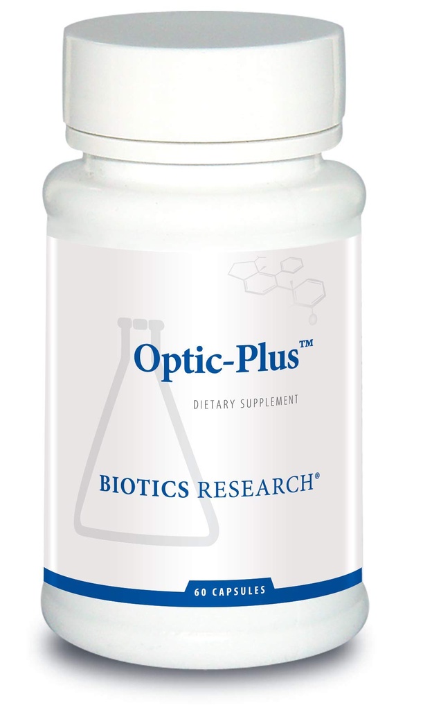 Biotics Research Optic Plus Witamina i wsparcie mineralne Suplement z luteiną i zeaksantyną, Zdrowa siatkówki i Vision 60 Kapsułki