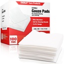 EVERLIT [Extra- Grube] 4 "x4" Sterylny gazer Pad 12- Ply, 100 Pack, Indywidualne owinięte, Ultra Absorbent Duże nietkane gaza medyczna gaza do zestawu pierwszej pomocy