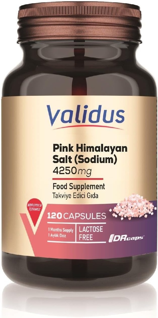 Validus Pink Himalayan Salt Sodyum 200 mg 120 kapsułek (Drupy)