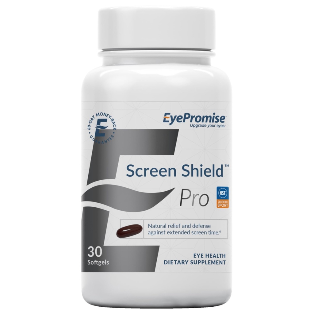 EyePromise Shield Witamina Eye - 30- Count, 30- Day Supply - Suplement do oczu z Omega 3, Zeaksantyna, Luteina, Bilberry, Cynk i Witaminy dla zmęczonych, Napięte oczy