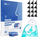 FireAnt 100 Saline Pakiety i 12 wielokrotnego użytku Saline Pody Repelling Set, Kompatybilny z Navage Nasal Care - Zawiera 100 Liczenie Soli Pakiety Sinus Rinse + 12 Pack Silikon Soli Pads Przepełnienie w czerni
