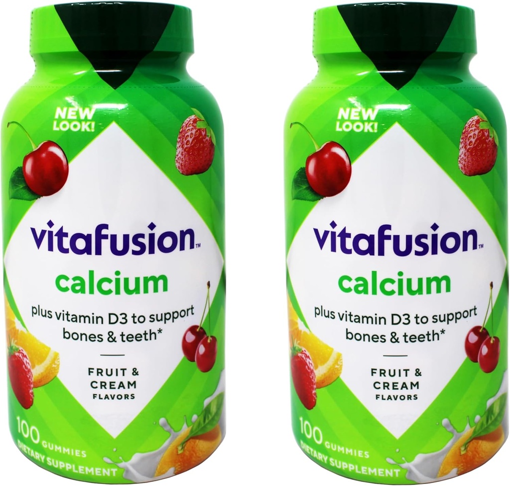 Wapń VitaFusion z witaminą D3 - 2 100 Butelki liczenie - 200 Gummies Razem