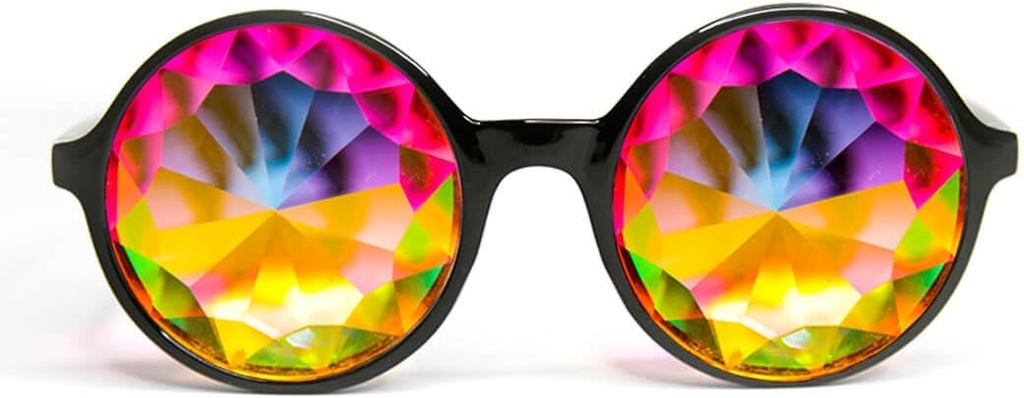 GlobFX Xtra Lite Kalejdoskop Okulary 124; Lekkie szkło Crystal EDM Festival Okulary dyfrakcji