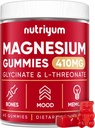 Magnezu Gummies Glycinate dla dorosłych i dzieci - 410mg Elemental Magnezu L- Threonian Chewables for Bones & Memory Support, Calm Mood - 2 Month Supply Magnezu Gummies Complex - 60 szt.