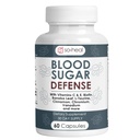 Sugar Shield Defense Supplement - Cynamon, Chrom, Vanadium, Triple Protection for Heart, Metabolizm, Energia - 60 Kapsułek, Made in USA