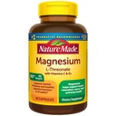 Nature Made Magnezu L- Threonian z witaminą C i witaminy D3, Zapewnia 130 mg Mag z 1800 mg Magnezu L Threonian, Wsparcie kognitywne suplement magnezu, 90 Kapsułki, 30 Day Supply
