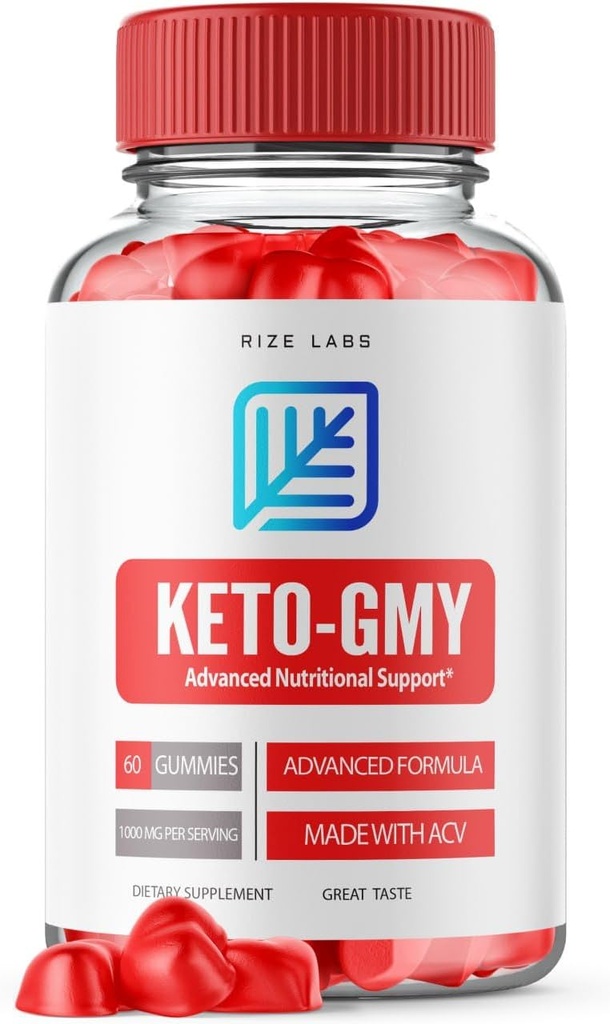 Rize laboratoria - Keto- GMY Gummies for Weight Loss, Advanced Nutritional Support Gummies, Pomaga zmniejszyć tłuszcz brzuszny, Wegan (60 Gummies)