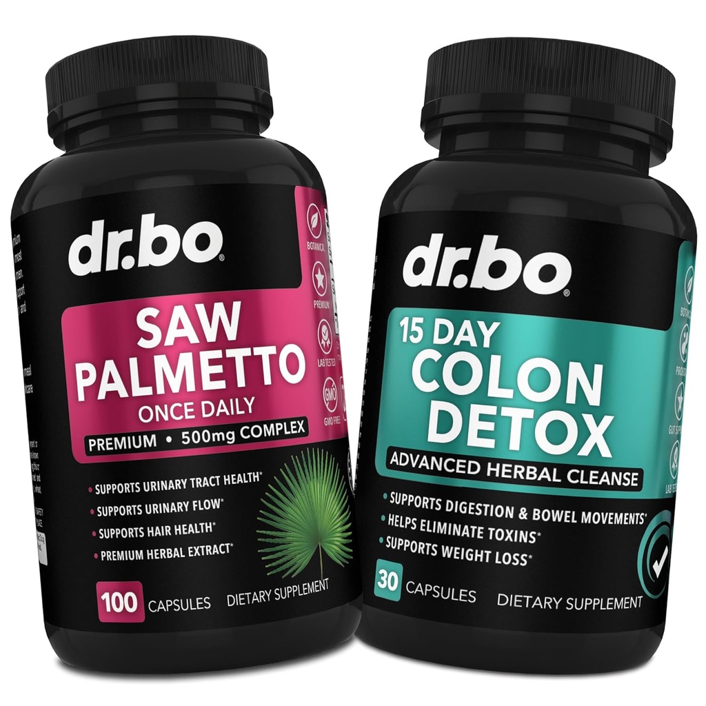 Saw Palmetto for Women Hair Loss & Colon Cleanser - DHT Blocker for Women Growth & 15 Day Colon Cleanse Infostinal Detox Pills - Pure Saw Palmetto Supplement Hair Suppless Buwel Movel kapsułki