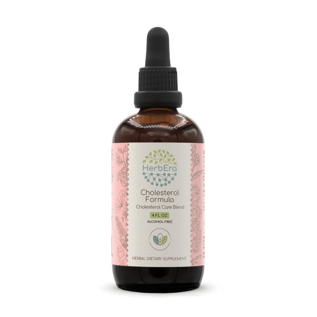 HerbEra Cholesterol Formula B120 Bezalkoholowy ekstrakt Tincture Artichook Leaf, Hawthorn Leaf and Flower, Fennel Seed, Turmeric Root, Ashwagandha Root, Amla Berry. Cholesterol Care Blend 4 Fl Oz