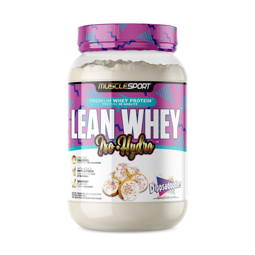 Musclesport Lean Whey Revolution ™ Protein Powder - Izolat białka serwatki - Niskie Calorie, Niskie węglowodory, Niski Tłuszcz, Niezwykłe Flavory - 25 g Białko na Scoop (2lb, Dippsadoodles)