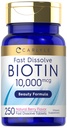 Carlyle Biotin 10000mcg < 124; 250 szybko rozpuszczonych tabletek < 124; Max Siła > 124; Wegetarianin, Non-GMO, Gluten