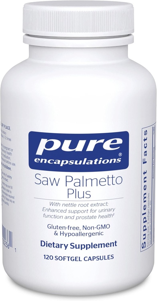 Czyste Encapsulations Saw Palmetto Plus Plus 124; z Nettle Root Extract do wsparcia funkcji moczu 124; 120 kapsułki Softgel