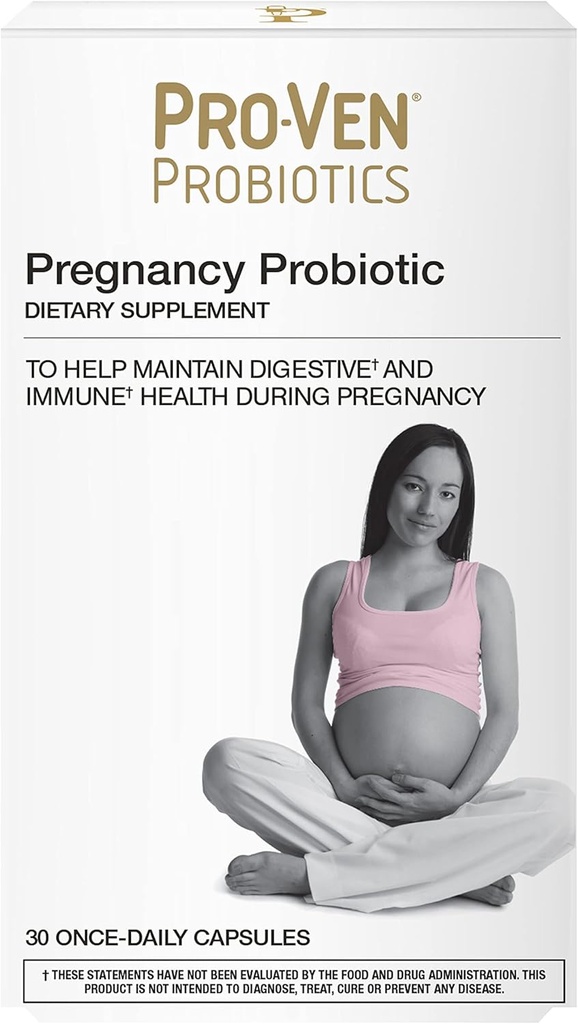 Probiotyk prenatalny dla kobiet z witaminą C & Wapń 124; Ciąża i karmienie piersią Wsparcie 124; Żywność i zdrowie immunologiczne 124; Bezpieczeństwo dla mamy i dziecka 124; 30 Kapsułki wegetariańskie 124; Gluten i Laktoza za darmo