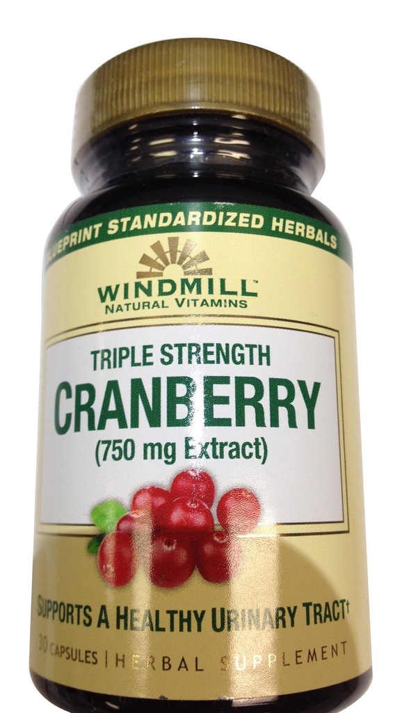 Witaminy Żurawina 750 Mg Czapki 30 's Windmill