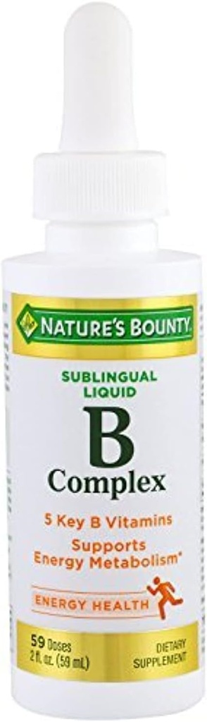 Natural 's Bounty B Complex z B12 Sublingual Liquid szybko działający suplement diety 2 uncja