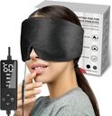 sticro Podgrzewana maska do oczu o bardzo dużym rozmiarach dla suchych oczu i odciążenia zatokowego, Ultra Soft Face Ogrzewanie Pad do odciążania głowy, Jaw TMJ Relief Pain - 3 Ustawienia temperatury & 5 czasu (czarny)