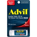 Advil Tabletki powlekane Reliever Pain i Fever Reducer, Ibuprofen 200mg, 4 x 10 Fiolka Count, Szybka ulga bólowa, Pocket Pack