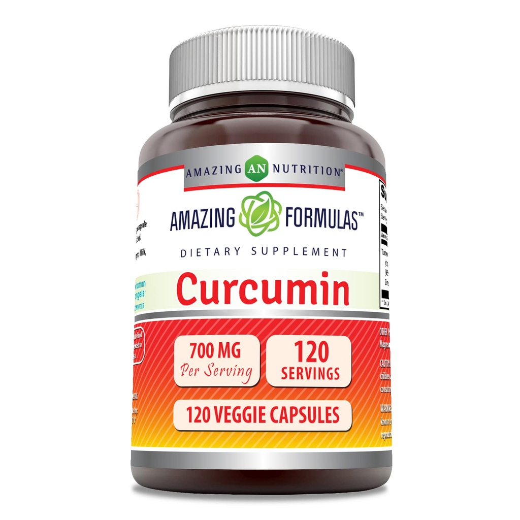 Amazing Supplement Curcumin 124; 700 Mg Supples 124; 120 Veggie Capsules Supples 124; Turmeric Root Extract 124; Non-GMO Supplement 124; Gluten Free Supple124; Made in USA