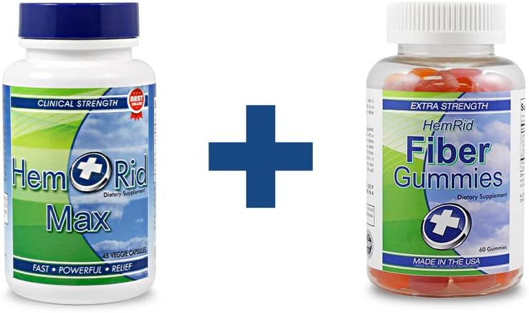 HemRid Max, Fiber Gummies - Zapewnia szybką ulgę dla swędzenia, spalanie, Dual Defense Bundle