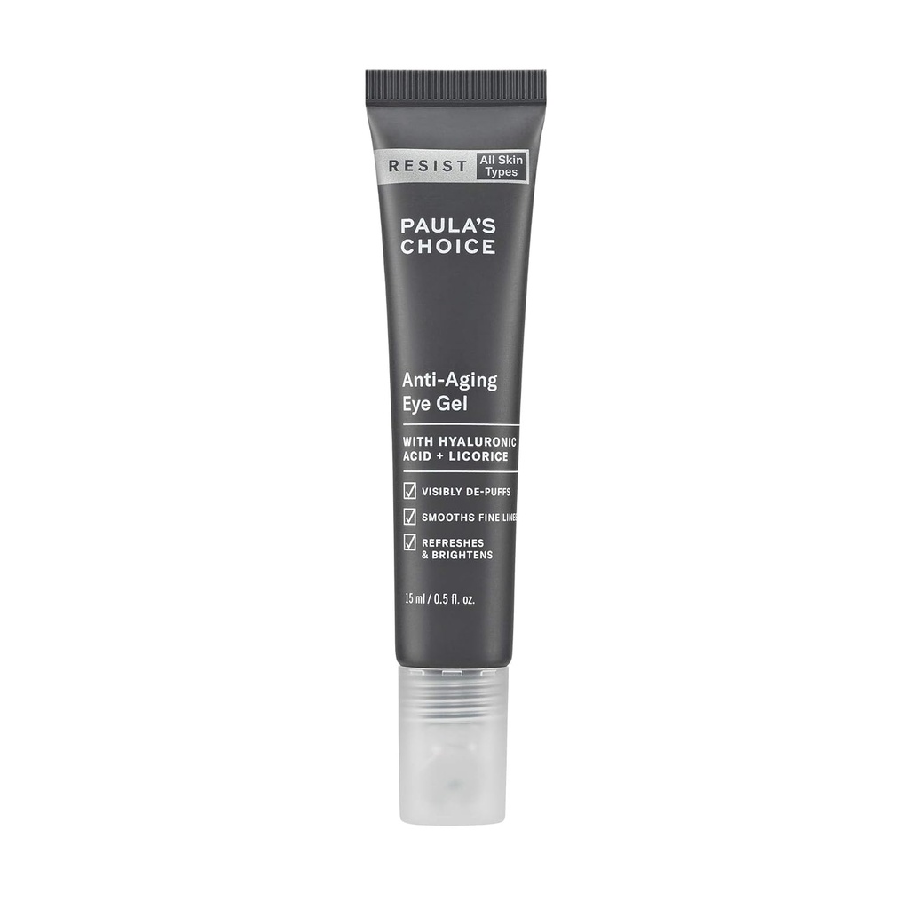 Paula 's Choice RESIST Anti-Aging Eye żel z kwasem hialuronowym, dla ciemnych kręgów, Puffy Eyes, Crow' s Feet, Fine Lines & Zmarszczki, 0.5 unce