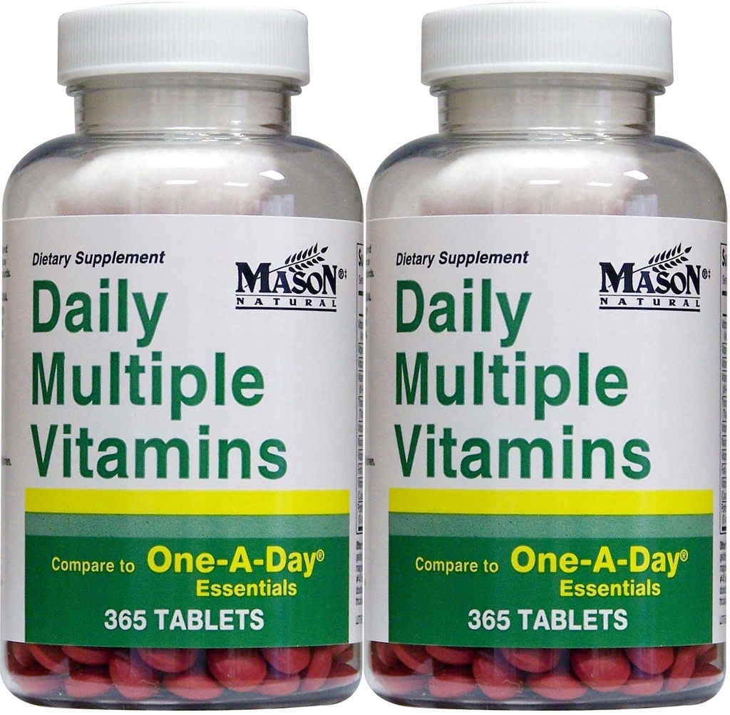Codzienne wielokrotne witaminy Porównaj do jednego dnia Essentials Multivitamin Multimineral Suplement 365 Tabletki na butelkę Opakowanie 2 Razem 730 Tabletki