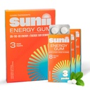 SUNII ENERGY GUM - New Quick Boost Energy & Focus - 50mg Caetine Gum -Vitamin B6 & B12, Tauryna, Wegan, No Sugar, Zero Calorie, Fresh Mint Taste - szybszy niż żucie, napoje, żele i tabletki (24szt)