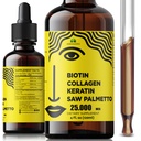 Liquid Biotin Collagen Keratin 4fl oz Płynne suplementy dla kobiet - Kompleksowy wzór skóry paznokci suplement 10000mcg Collagen 5000 mcg Biotin 5000 mcg Keratin 5000 mcg Saw Palmetto