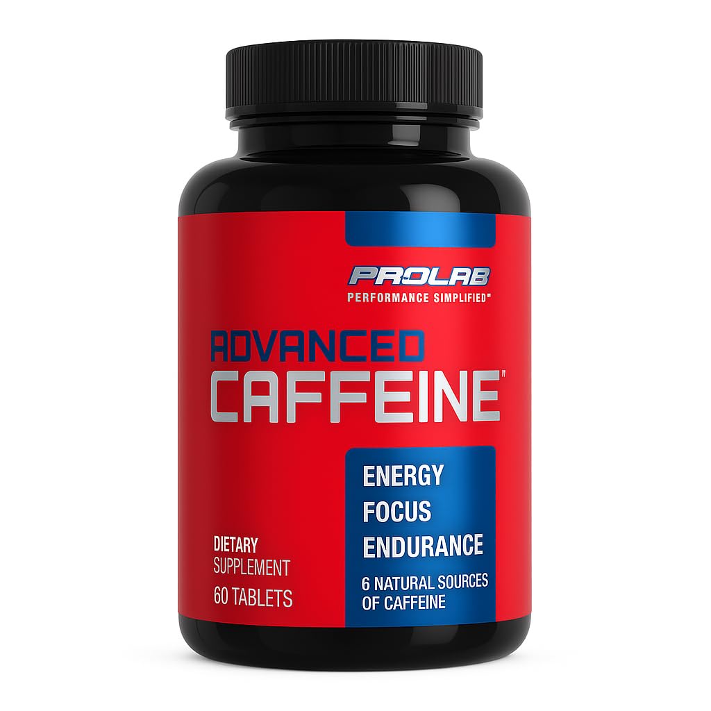 ProLab Nutrition Advanced Cafeline 200mg, szybko działające naturalne tabletki kofeiny z Green Tea Extract, Czysta energia, Mental Focus (60 Hrabia (Opakowanie po 1))
