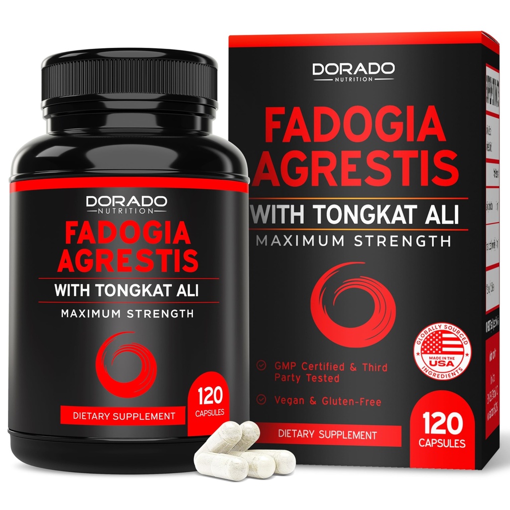 Fadogia Agrestis and Tongkat Ali Supplement Performance Blend - (120 Capsules) - Maximum Strength - Drive, Athletic Performance & Muscle Mass - Gluten Free, Non-GMO, Vegan Capsules - USA Made
