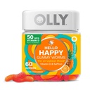 OLLY Witam Happy Gummy Worms, Mood Balance Support, Witamina D, Szafran, Dorosły suplement do żucia, Tropikalne Zing - 60 Count