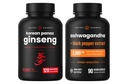 NutraChamps Koreański Ginseng Kapsułki i Ashwagandha Kapsułki 2 Pack Bundle