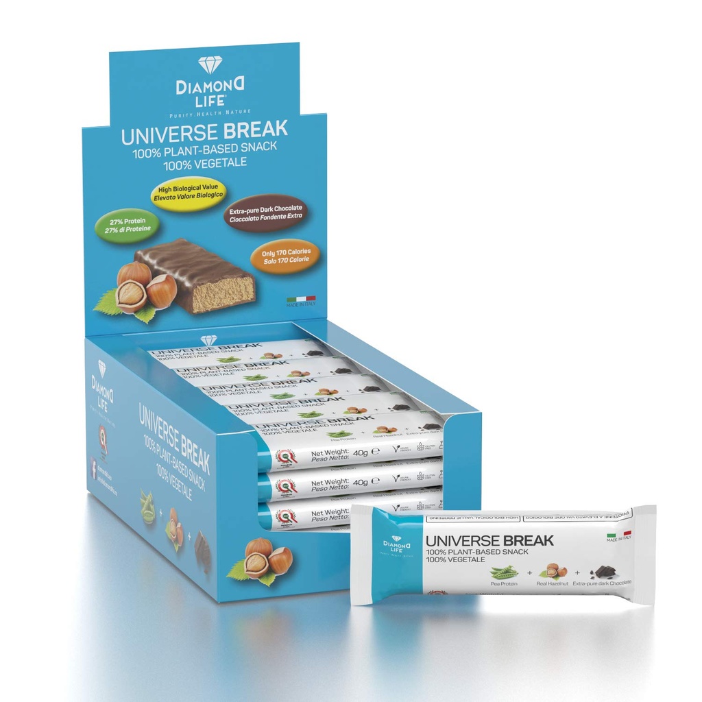 UNIVERSE BREAK - Hazelnut Flavour - doskonale wyważony niskokaloryczny plantacyjny bar - Diamond Life